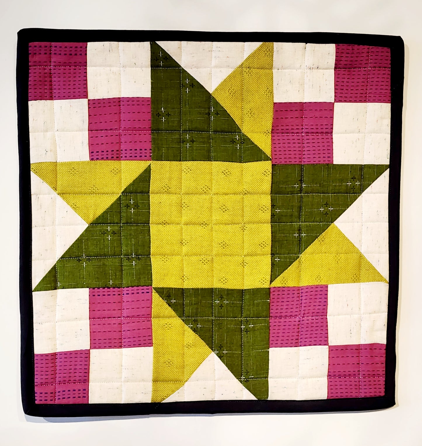 Barn Quilt - Green and Pink Wall Hanging