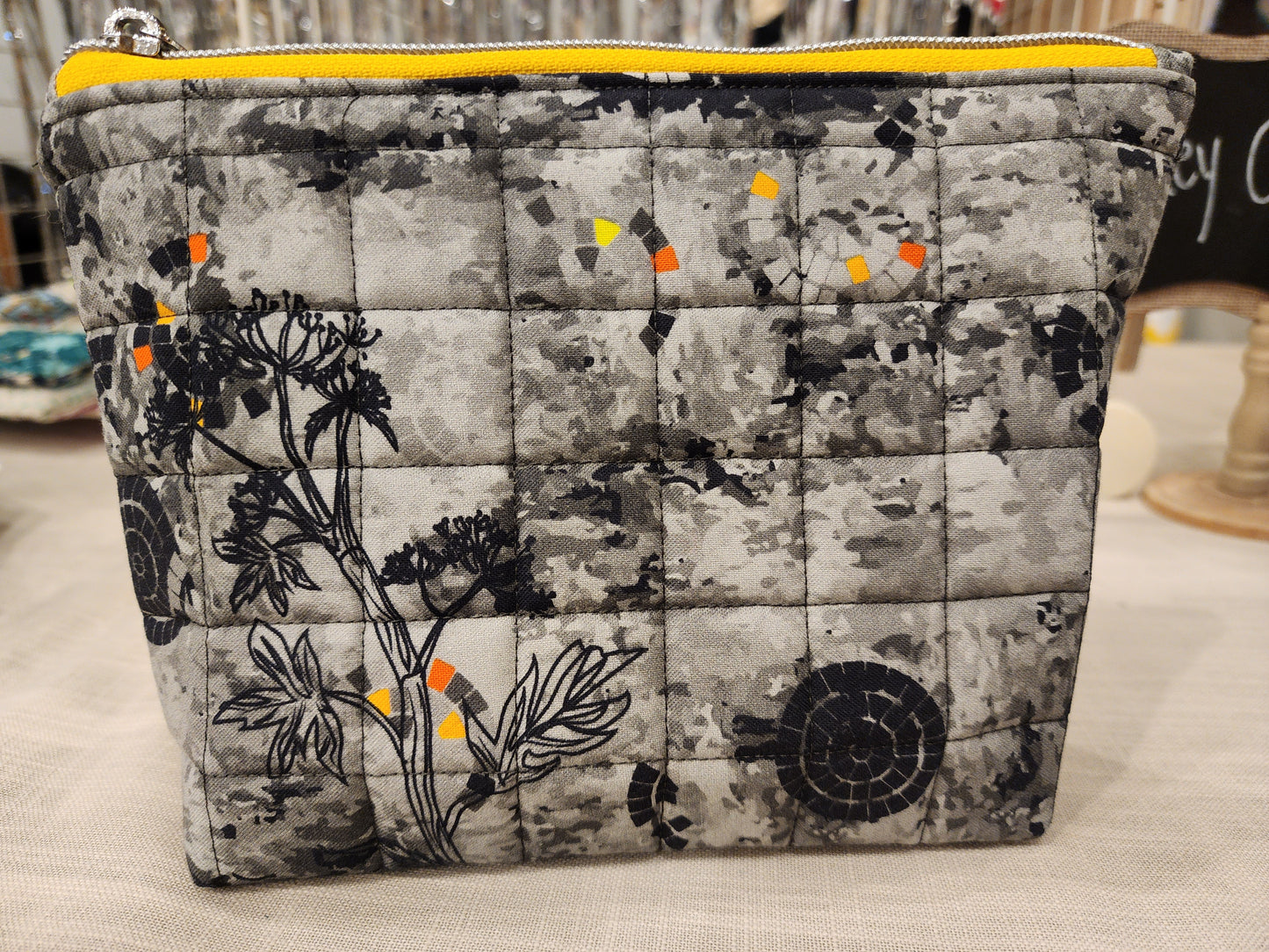 Cosmetic Bag small Gray 20241215_144544 bag Gingerberry Quilts