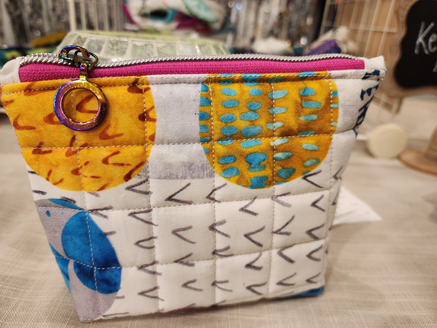 Cosmetic Bag medium Geometric 20241215_144654 bag Gingerberry Quilts