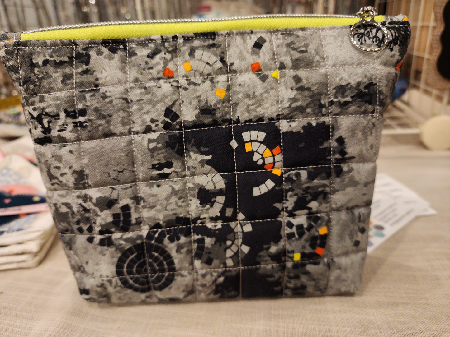 Cosmetic Bag medium Gray 20241215_144807 bag Gingerberry Quilts