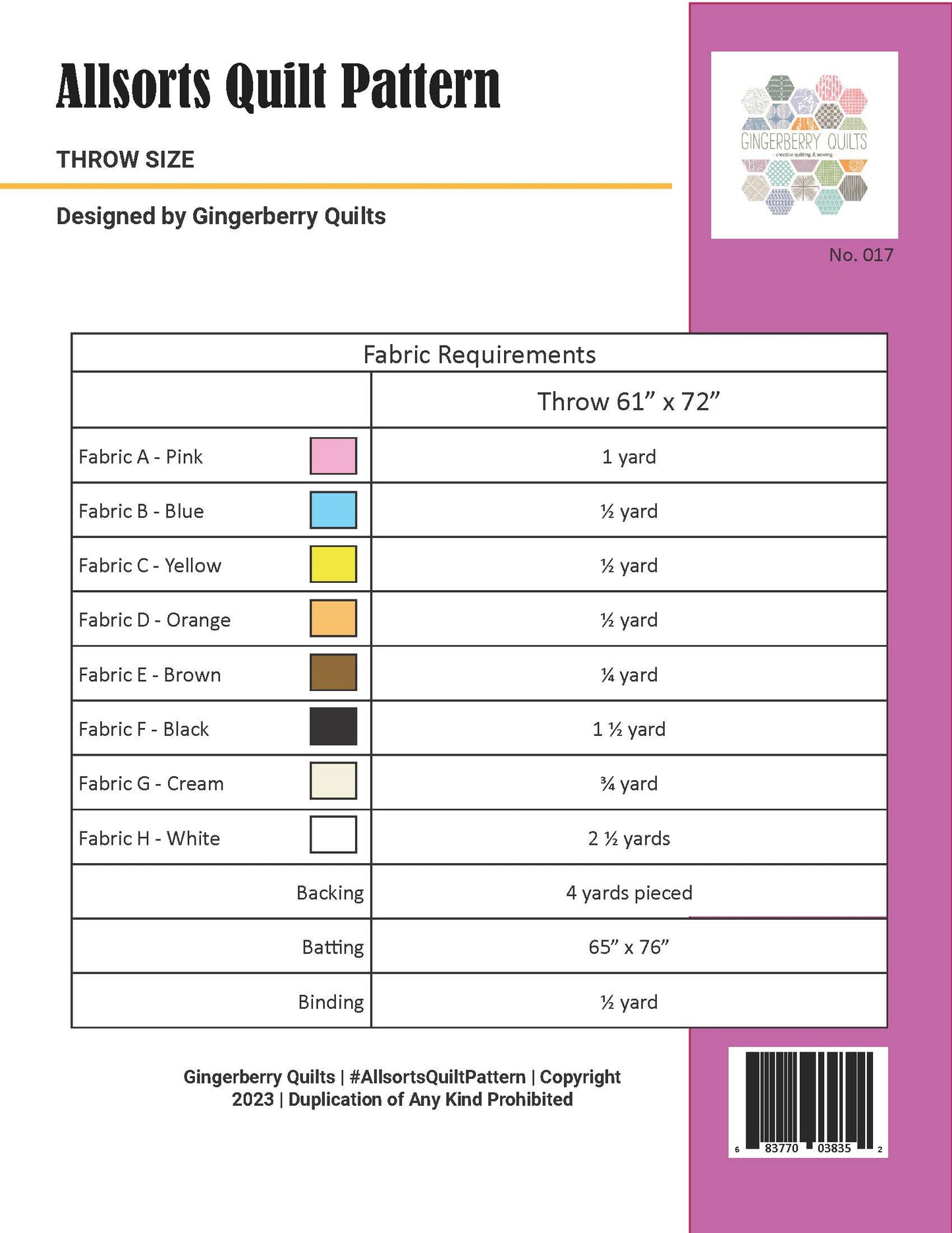 Allsorts Quilt Pattern - PDF copy AllsortsQuiltPatternDigital_Page_9 Pattern Gingerberry Quilts