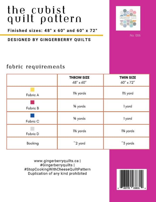 Cubist Quilt Pattern - Wholesale bundle of 5 Physical Booklets CubistQuiltPatternDigital_Page_6_935dcb4a-7211-4b9b-b9ca-61d531693e6b Pattern Gingerberry Quilts