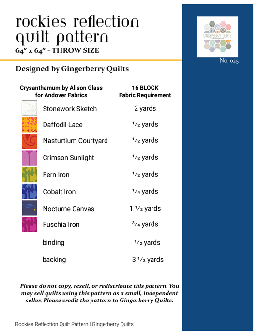 Rockies Reflection Quilt Pattern - PDF copy RockyMountainReflectionFPPQuiltPatternDigitalSproutfullquilt16 Pattern Gingerberry Quilts