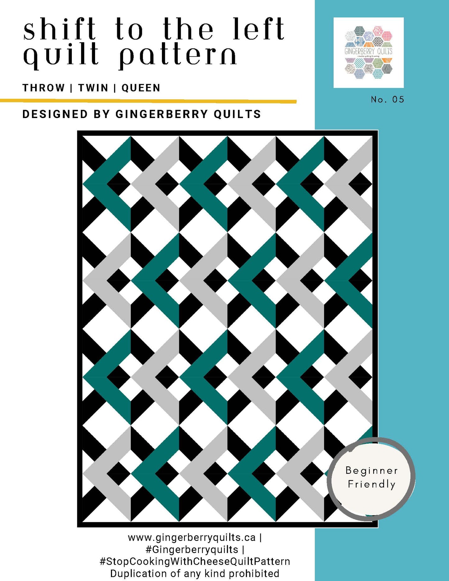 Shift to the Left Quilt Pattern - Physical copy ShifttotheleftQuiltPatternDigital_Page_1_11519383-9af8-46f8-936b-063562b92943 Pattern Gingerberry Quilts