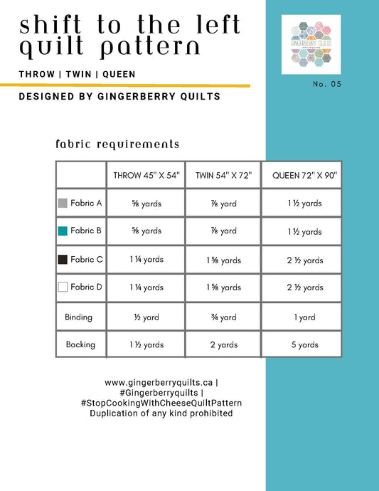 Shift to the Left Quilt Pattern - Wholesale bundle of 5 Physical Booklets ShifttotheleftQuiltPatternDigital_Page_8_5c8df784-4e66-475e-bef0-ce1f59abc046 Pattern Gingerberry Quilts