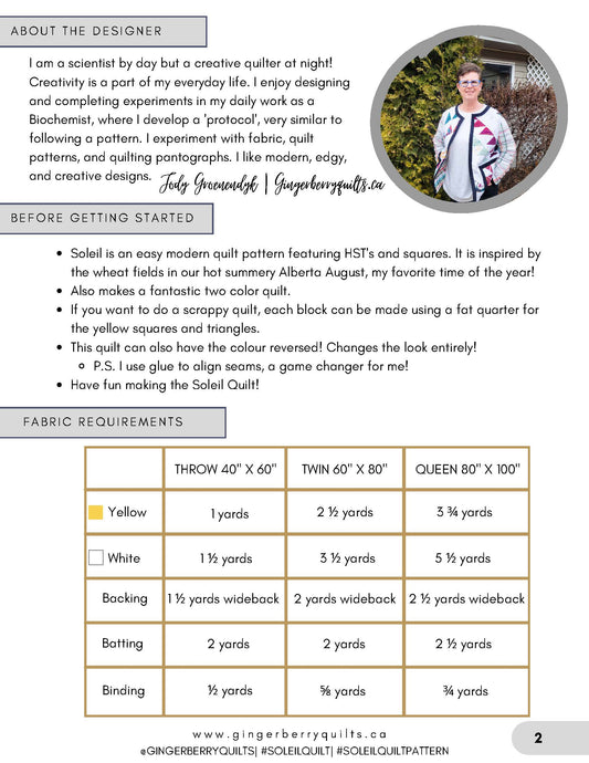 Soleil Quilt Pattern - Physical copy SoleilQuiltPatternDigital_Page_2_018144bd-7091-4822-b18b-1953ca84ba15 Pattern Gingerberry Quilts