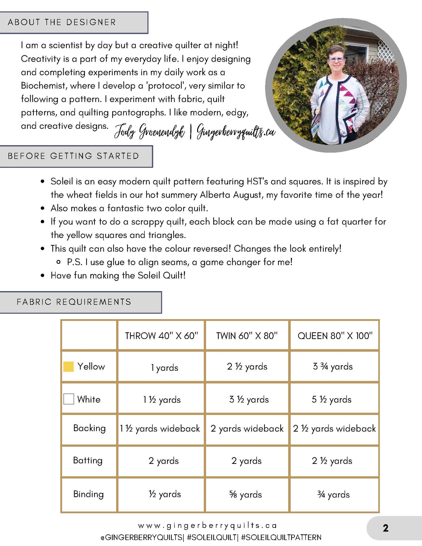 Soleil Quilt Pattern - PDF copy SoleilQuiltPatternDigital_Page_2_cb3cc9c0-21de-47da-bc7d-f63a5b8a5ab8 Pattern Gingerberry Quilts