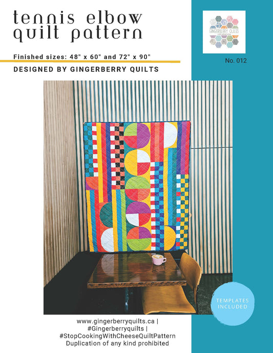 Tennis Elbow Quilt Pattern - PDF copy TennisElbowQuiltPatternDigital_Page_01 Pattern Gingerberry Quilts