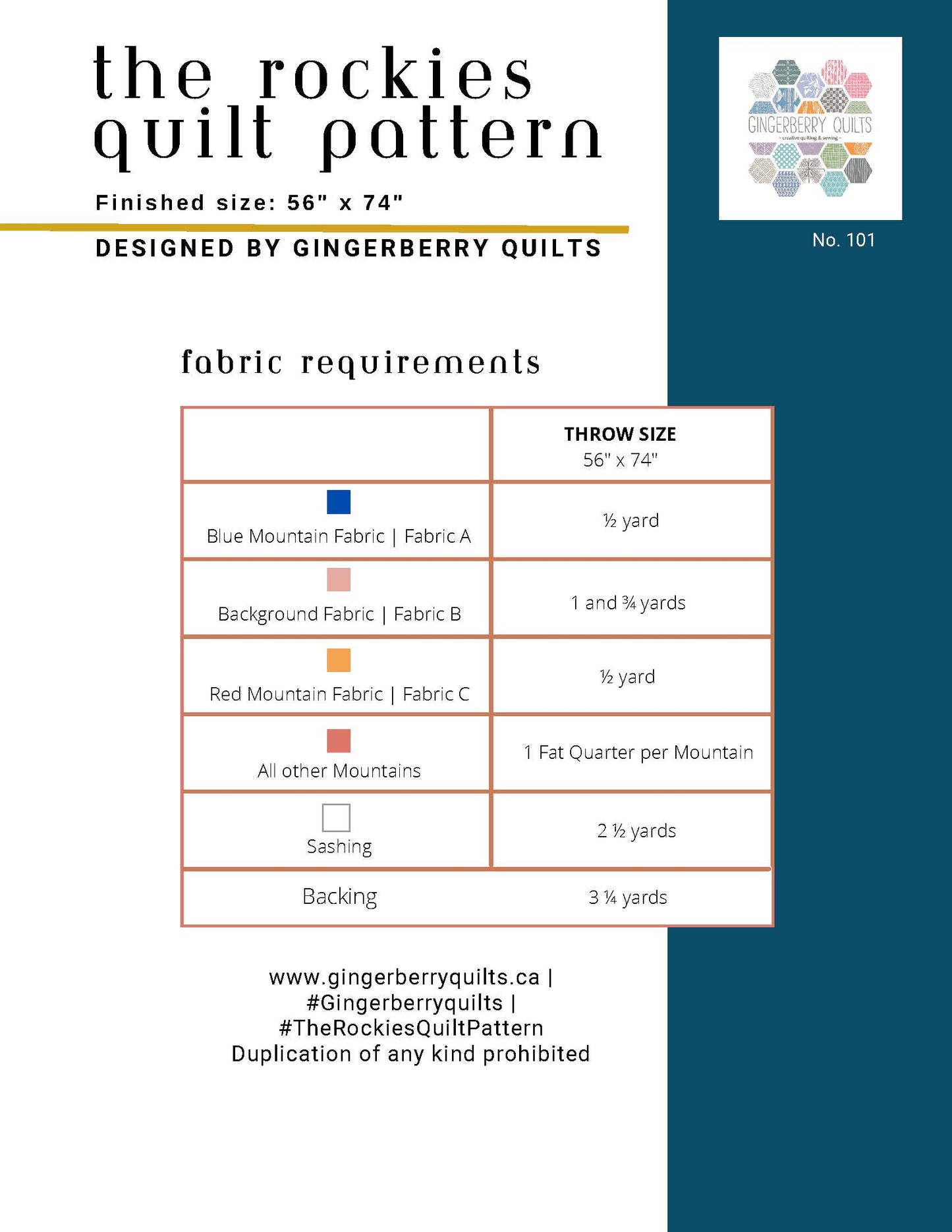 The Rockies Quilt Pattern - Wholesale bundle of 5 Physical Booklets TheRockiesQuiltPatternDigital_Page_6_9f39f119-340c-4778-853b-e723e0af226e Pattern Gingerberry Quilts