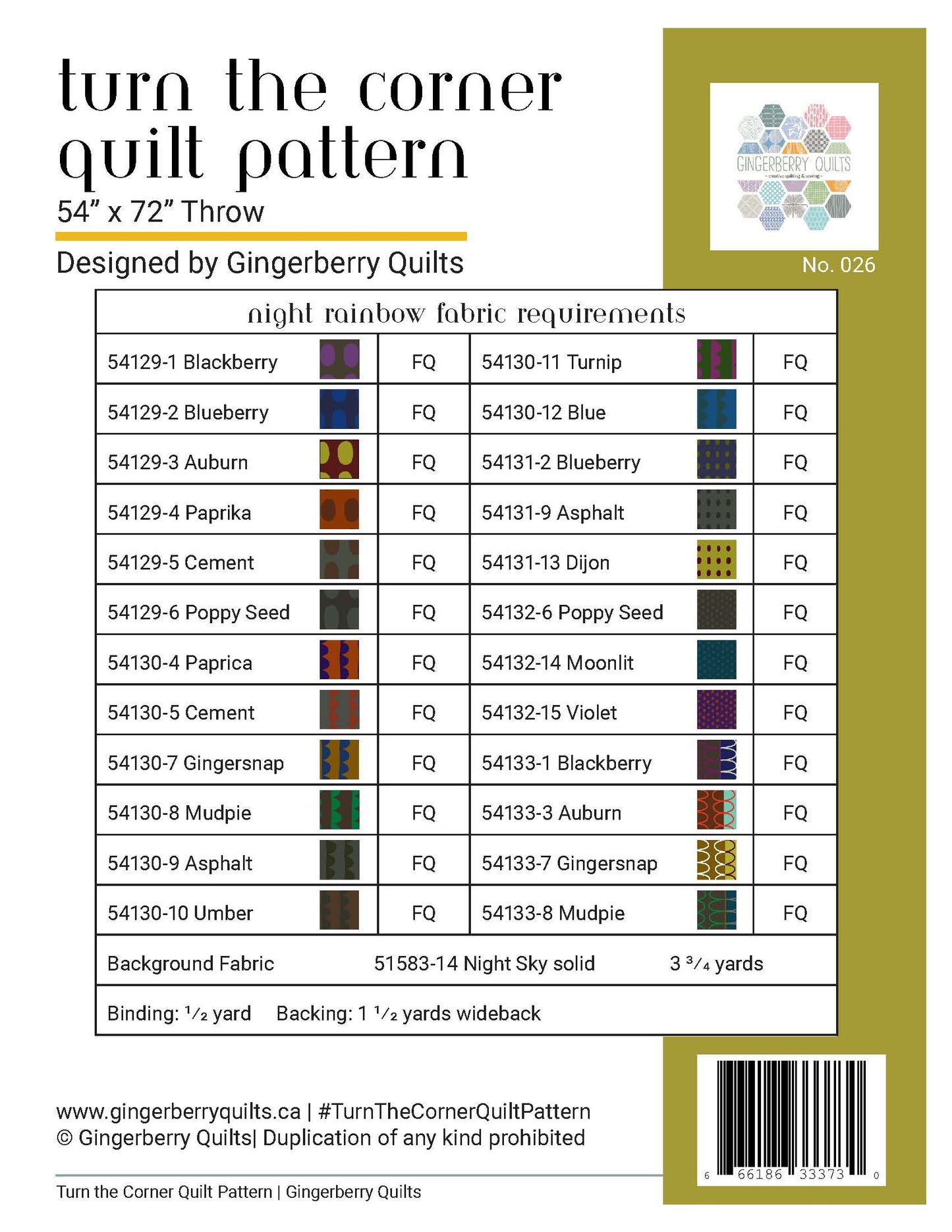Turn the Corner Quilt Pattern - PDF copy Turn_the_Corner_with_Night_Rainbow_Digital_Page_8 Pattern Gingerberry Quilts