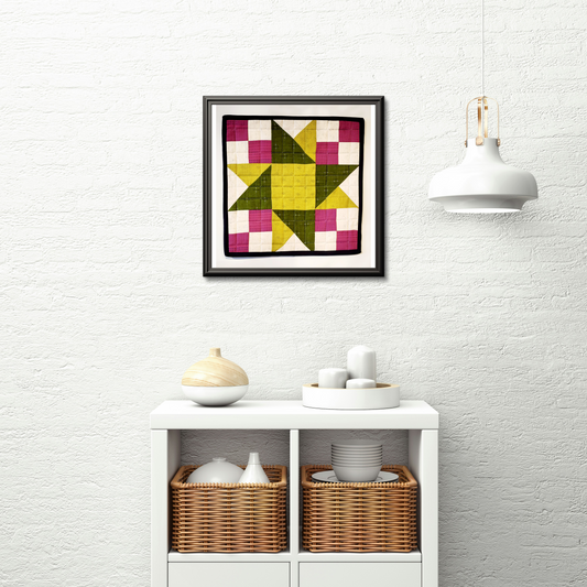 Barn Quilt - Green and Pink Wall Hanging oQ6moFS6H Wall Hanging Gingerberry Quilts