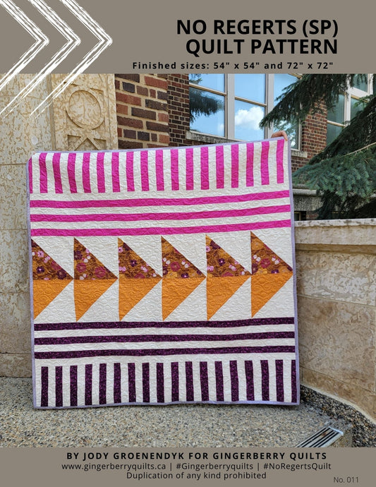 No Regerts (sp) Quilt Pattern - Wholesale bundle of 5 Physical Booklets original_57539e2e-63d3-4cc6-b4fb-1a1f86e49b53 Pattern Gingerberry Quilts