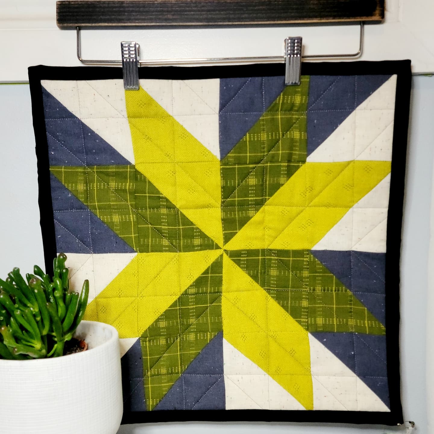 Barn Quilt - Yellow and Green Art Quilt Wall Hanging IMG_20210809_193737_240 Wall Hanging Gingerberry Quilts