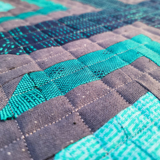 Barn Quilt - Blue and Gray NSEW Art Quilt Wall Hanging original_44026385-b561-4017-a7a4-3851d0a3546d Wall Hanging Gingerberry Quilts