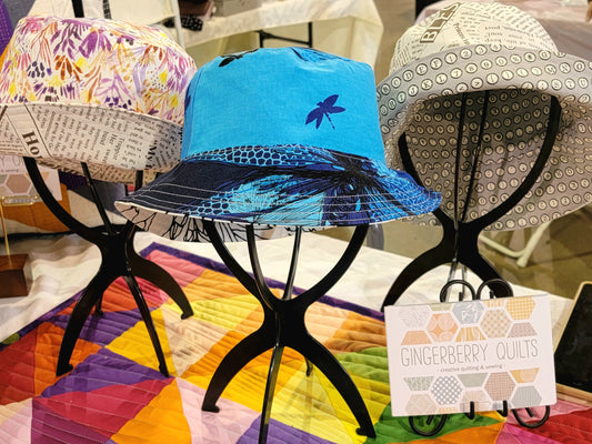Bucket Hat, reversible canvas and cotton washable hat original_5f994a81-ea8b-41a9-838a-fdfbc57ab815 hats Gingerberry Quilts