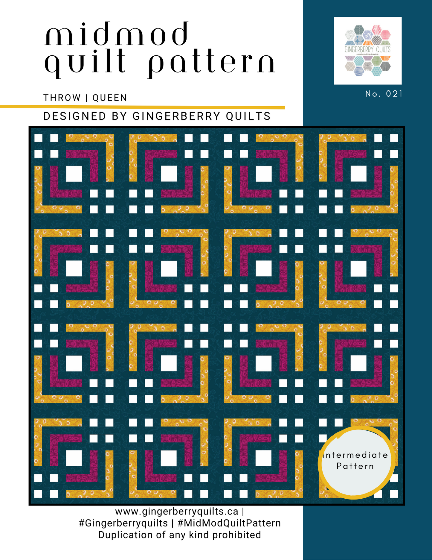 MidMod Quilt Pattern - Physical copy