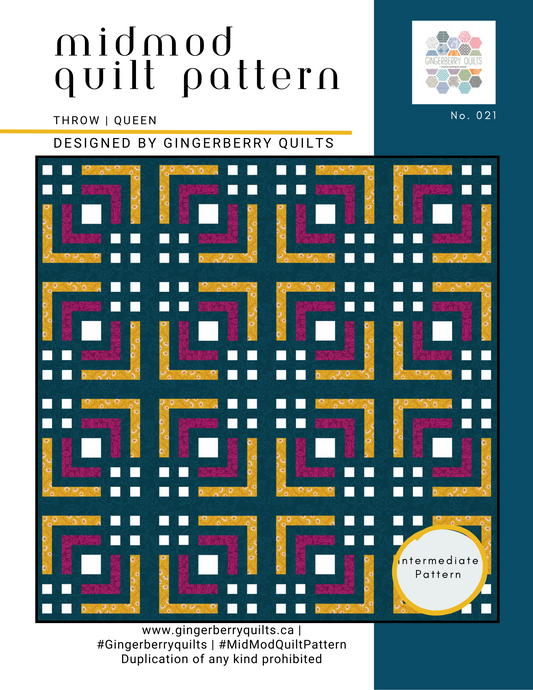 MidMod Quilt Pattern - Wholesale bundle of 5 Physical Booklets