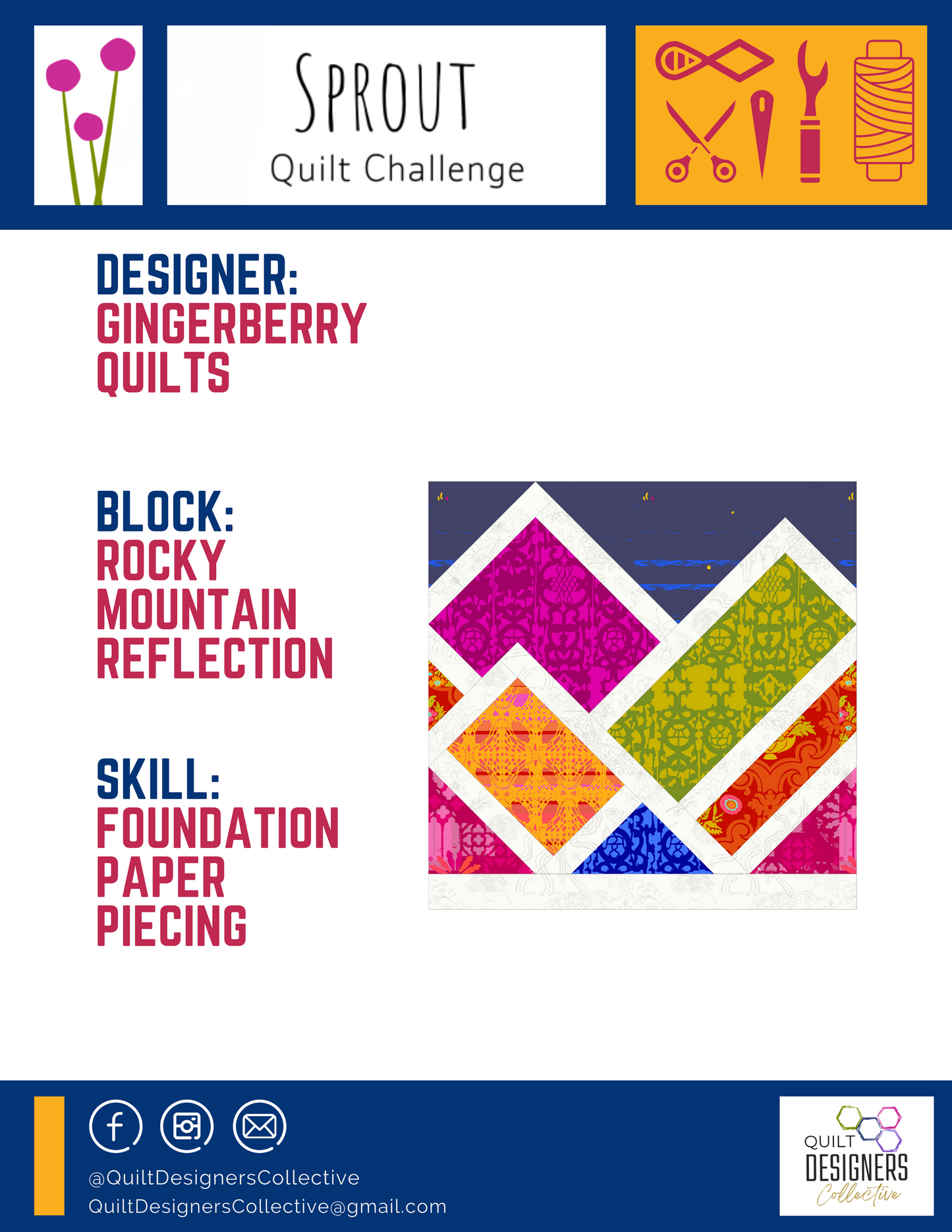 Sprout Rocky Reflection Block Pattern - PDF copy – Gingerberry Quilts