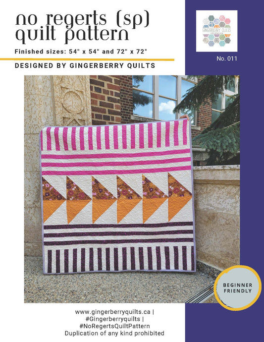 No Regerts (sp) Quilt Pattern - Wholesale bundle of 5 Physical Booklets