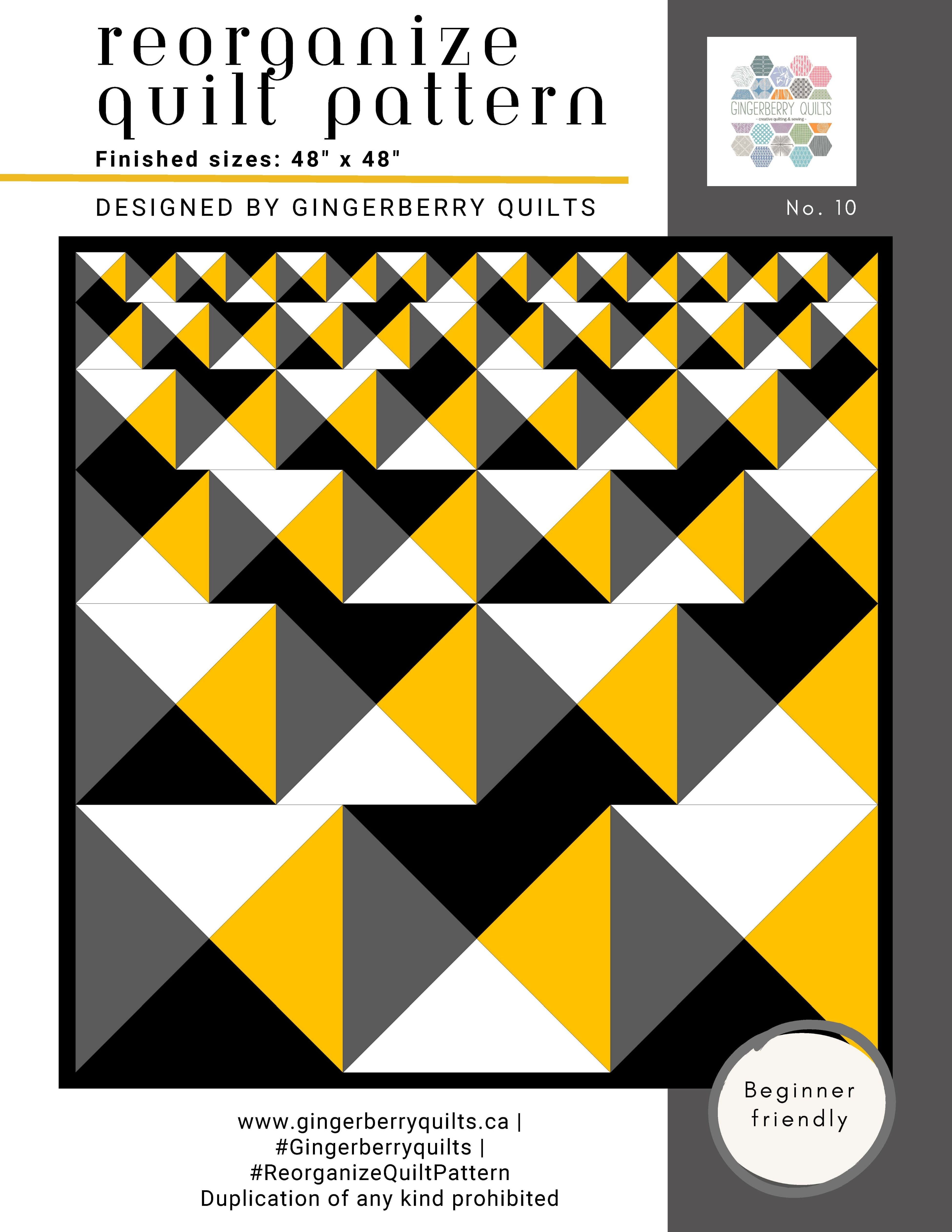 Reorganize Quilt Pattern - Physical copy – Gingerberry Quilts