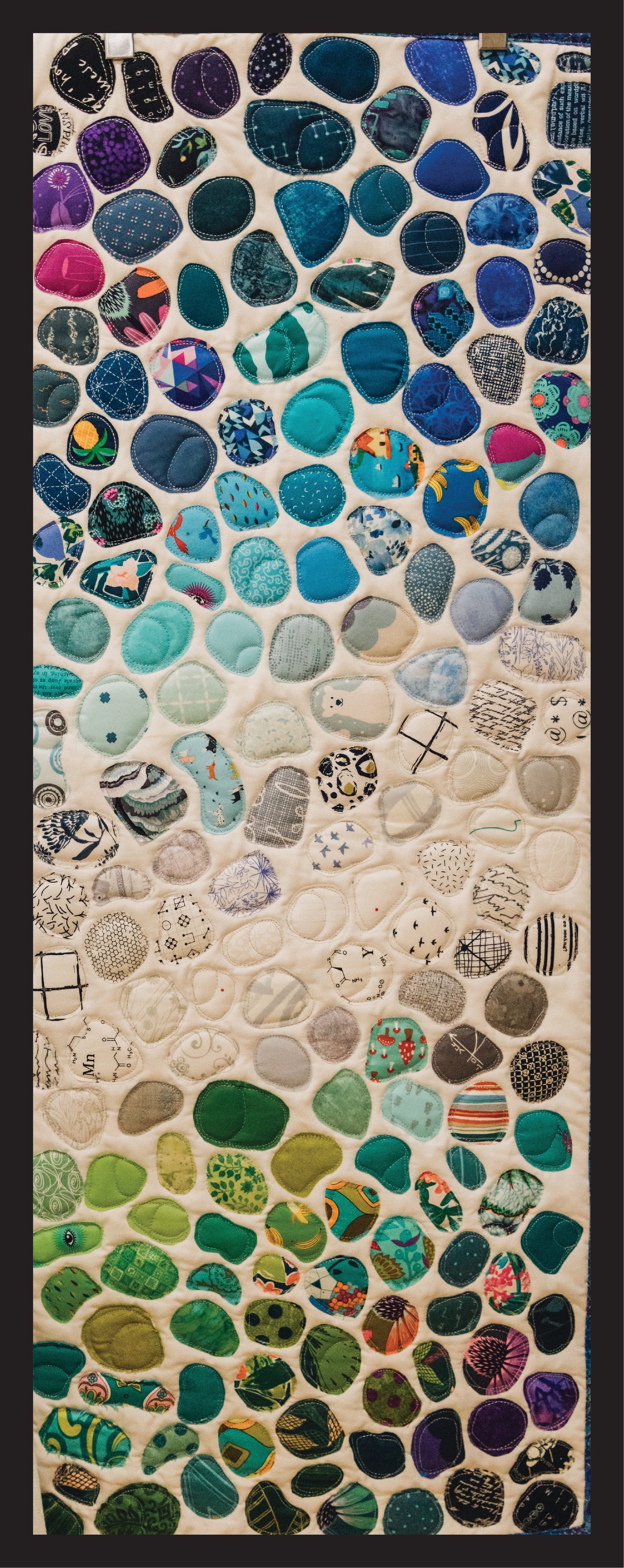 Sea Glass Modern Art Quilted Wall Hanging Seaglass_with_wide_border Wall Hanging Gingerberry Quilts