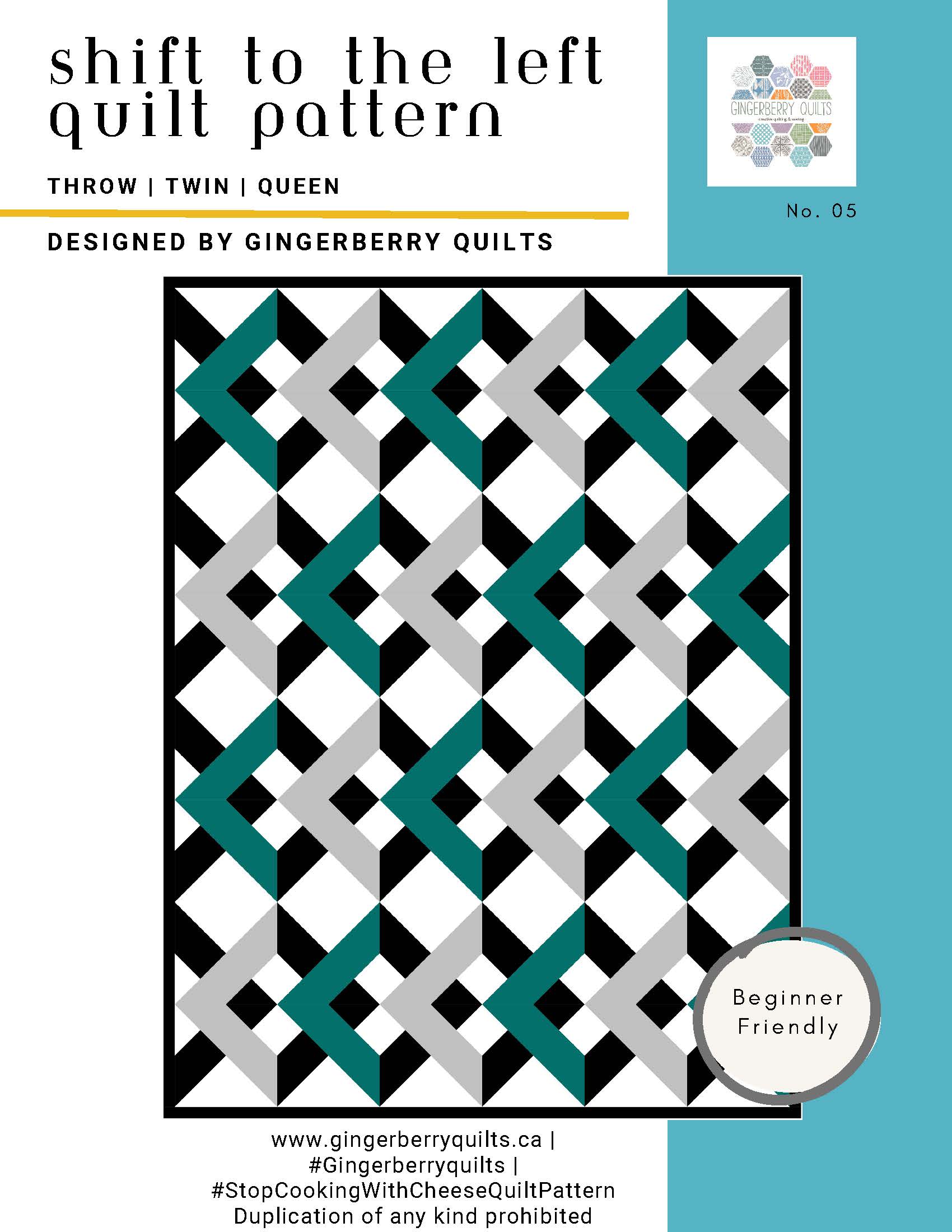 Shift to the Left Quilt Pattern - Physical copy ShifttotheleftQuiltPatternDigital_Page_1_11519383-9af8-46f8-936b-063562b92943 Pattern Gingerberry Quilts