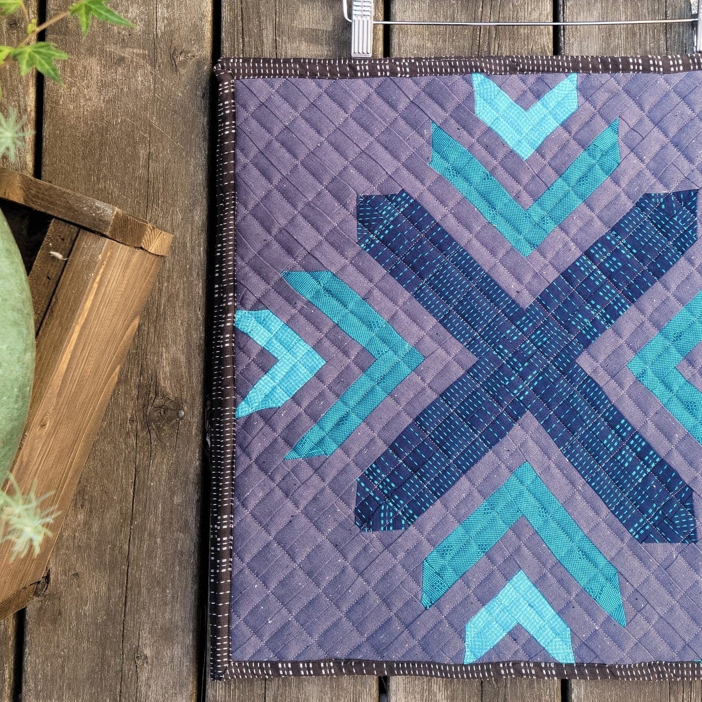 Modern Blue Barn Quilt Wall Art