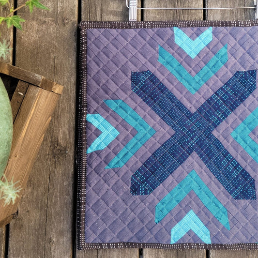 Modern Blue Barn Quilt Wall Art