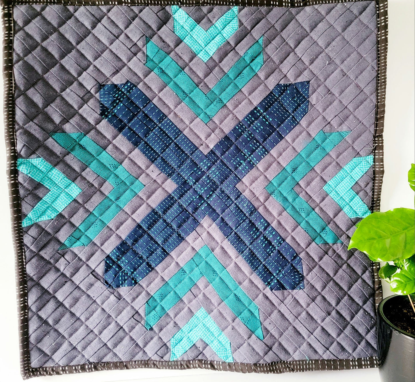 Modern Blue Barn Quilt Wall Art