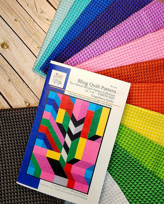 Bling Quilt Pattern, Easy Optical Illusion (PDF Download)