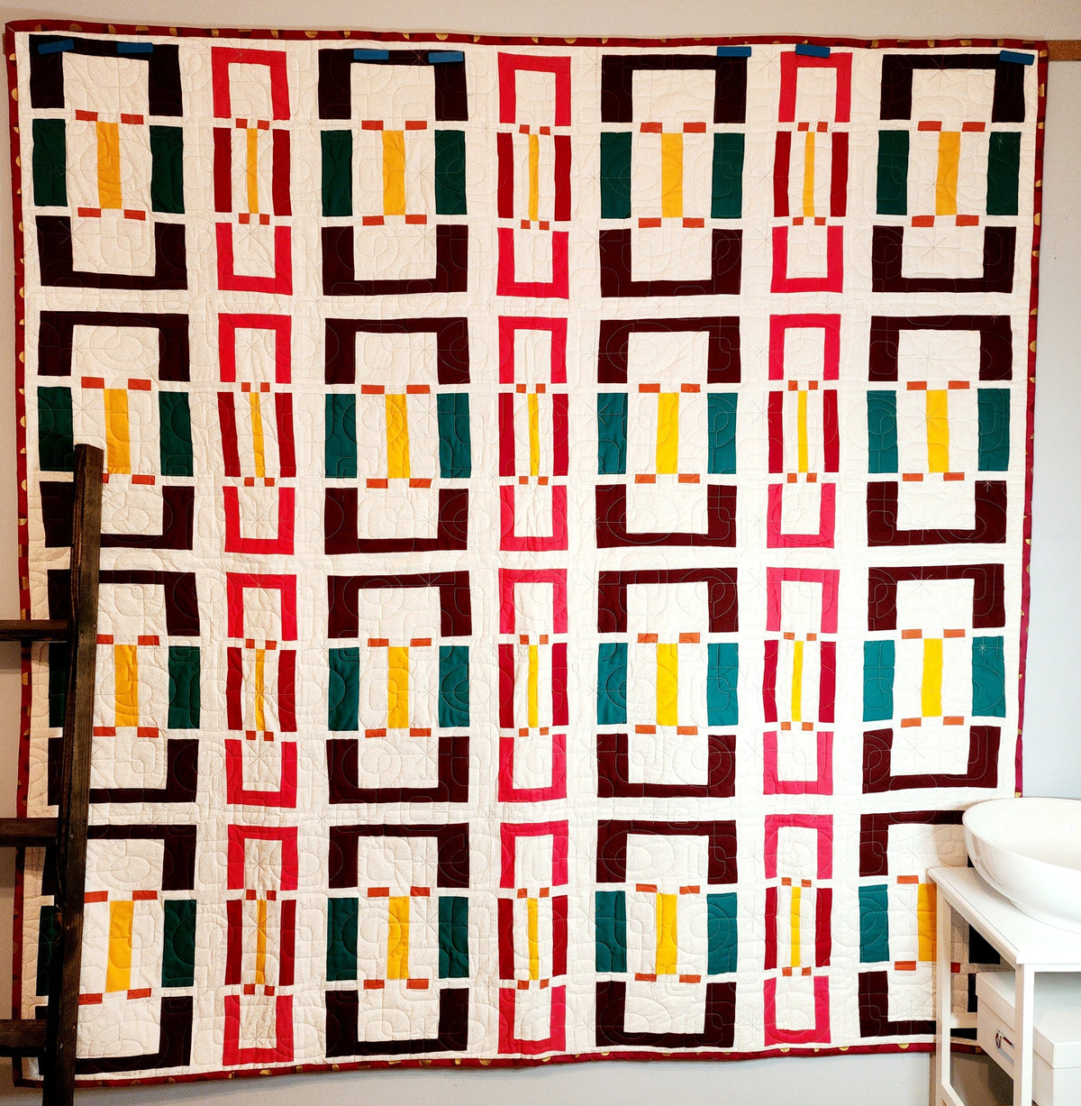 Nouveau Retro Quilt Pattern, Easy Beginner Quilt il_fullxfull.5853167762_rr6t Gingerberry Quilts