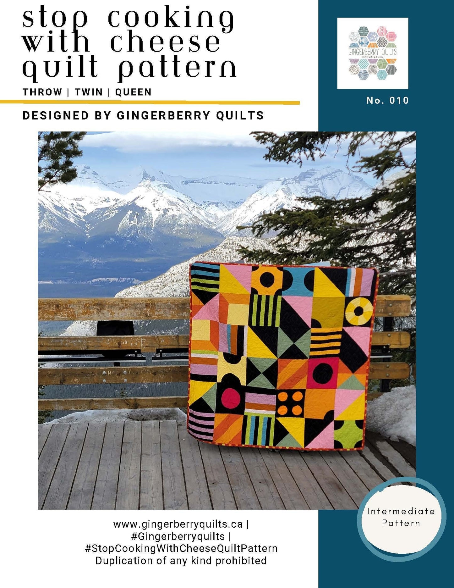 Stop Cooking With Cheese Quilt Pattern, Intermediate Level (Booklet)