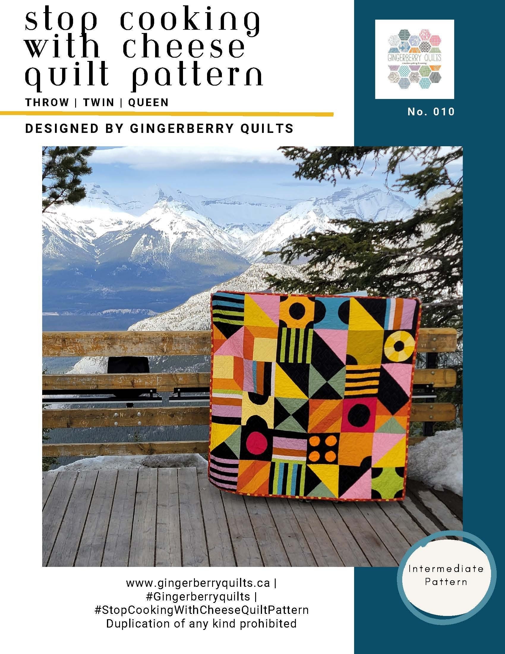 Stop Cooking With Cheese Quilt Pattern, Intermediate Level (Booklet)