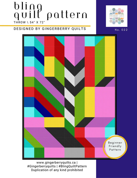 Bling Quilt Pattern, Easy Optical Illusion (PDF Download)