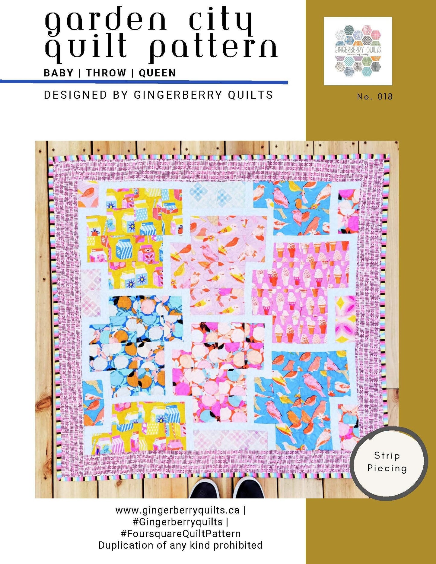 Garden City Quilt Pattern, Easy Quilt Pattern, Booklet