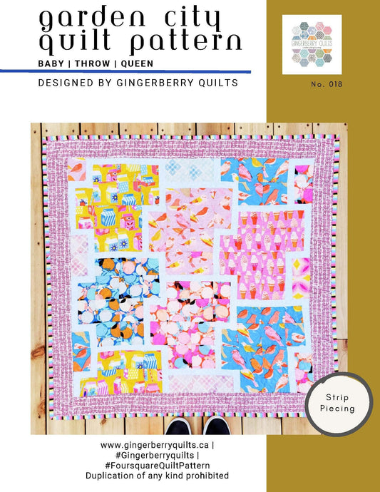 Garden City Quilt Pattern, Easy Quilt Pattern, Booklet