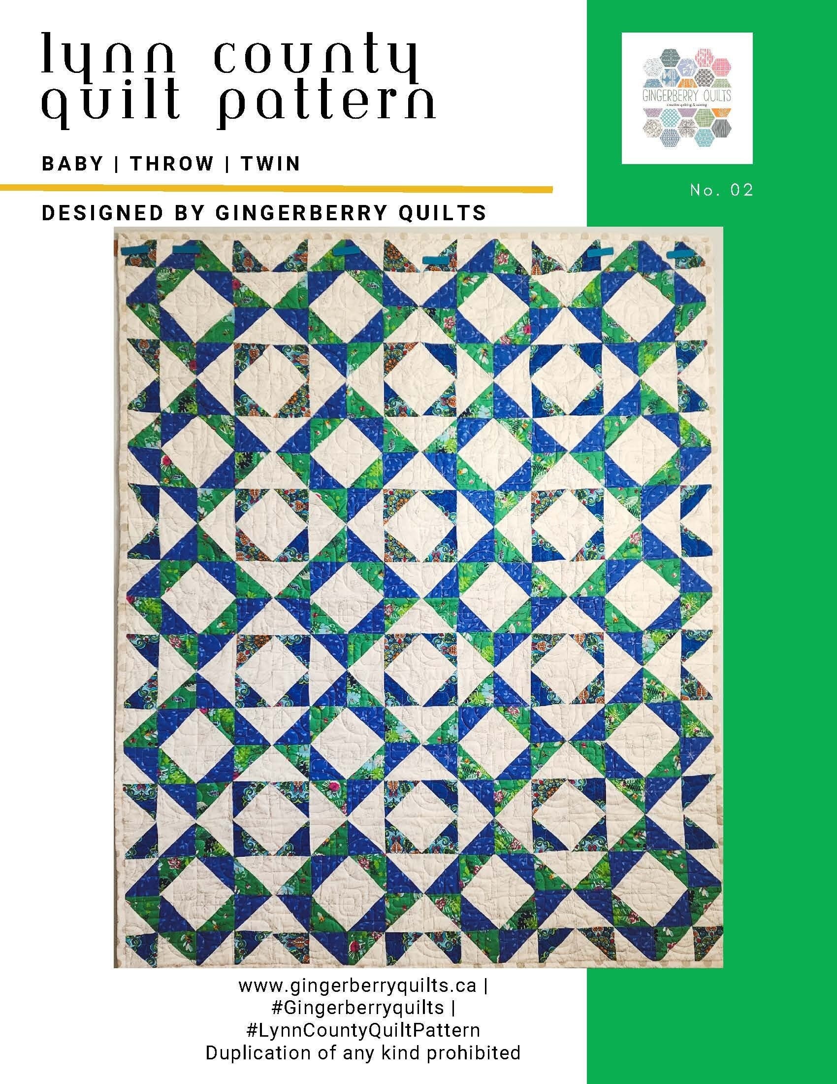 Lynn County Quilt Pattern, Scrap Friendly Design, Baby Throw Twin