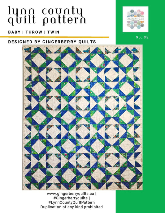 Lynn County Quilt Pattern, Scrap Friendly Design, Baby Throw Twin