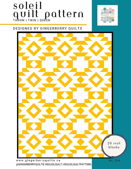 Soleil Quilt Pattern, Throw, Twin, Queen, Booklet