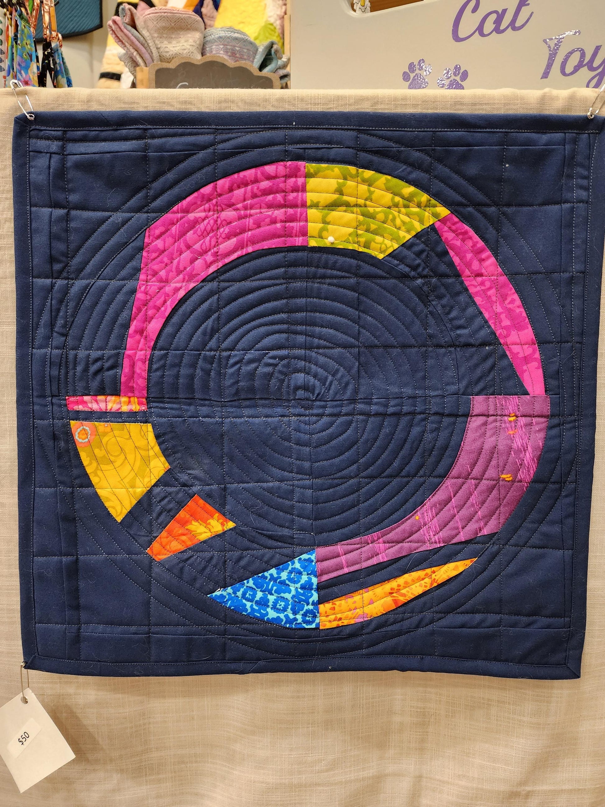 Modern Circle Quilted Wall Art.
