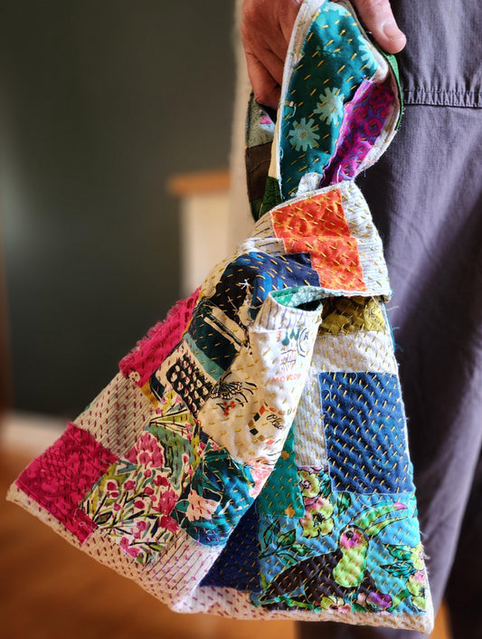 The Knot Handbag, Sashimi Stitched Cotton Unique Bag