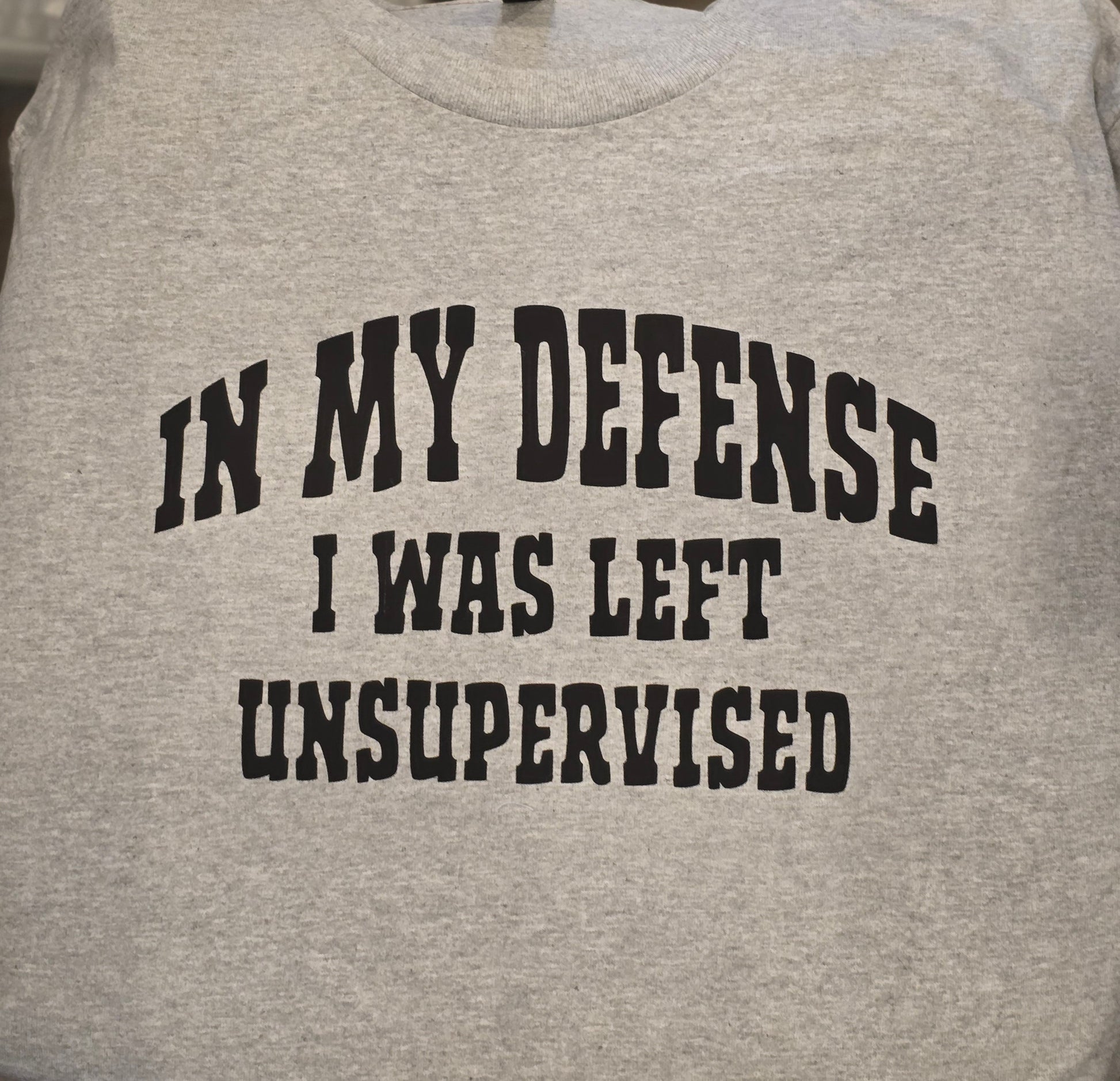 In my defense, I was left unsupervised! Quirky, sassy and sarcastic T Shirt. rn-image_picker_lib_temp_151d3a79-782c-4cd9-a511-a269cca212a4 t shirt Gingerberry Quilts