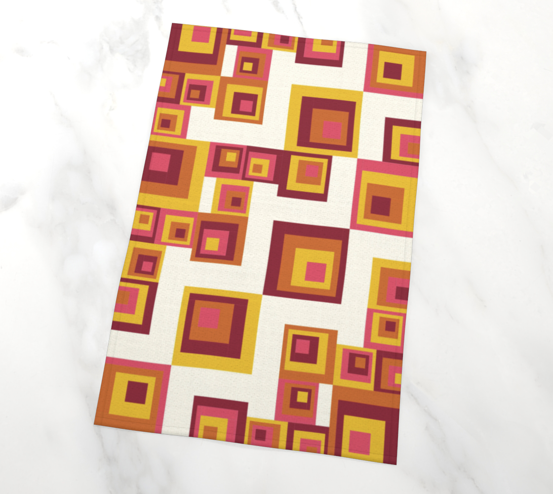 Moderne Squares Tea Towel