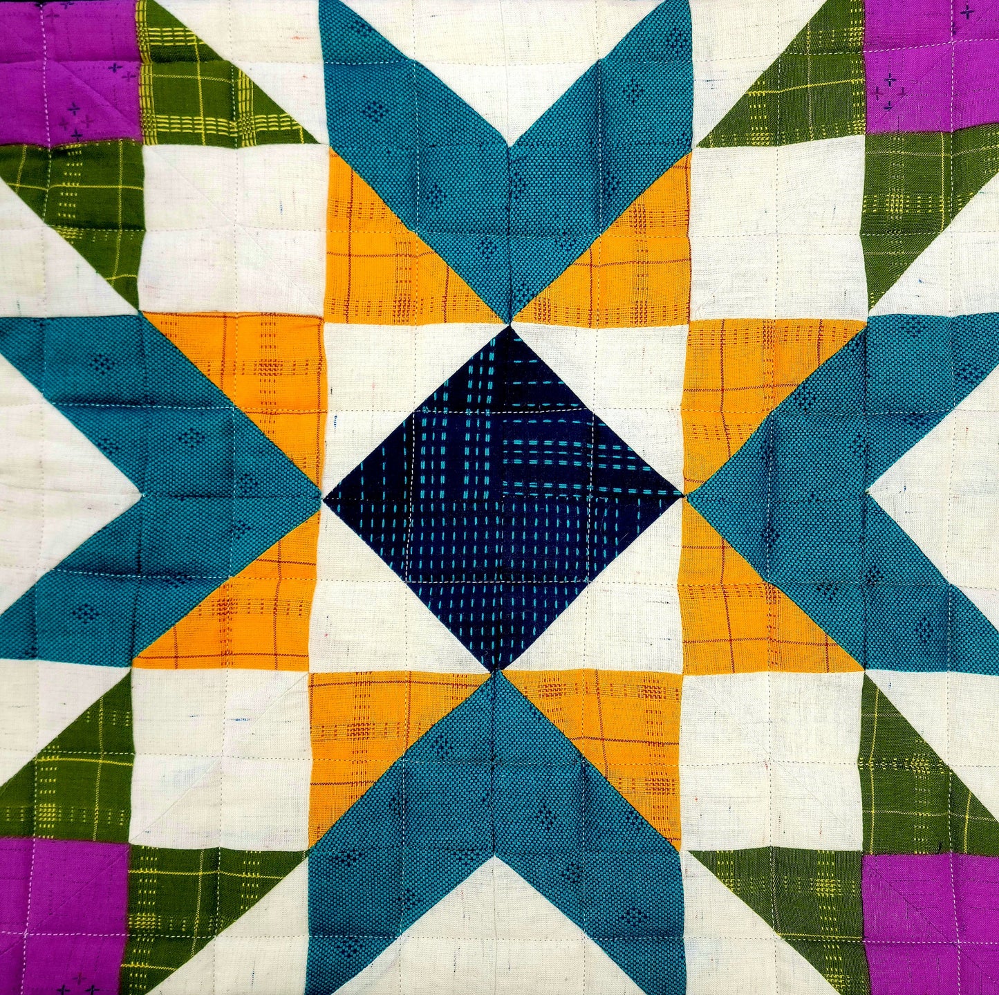 Yellow, Blue and Pink Barn Quilt