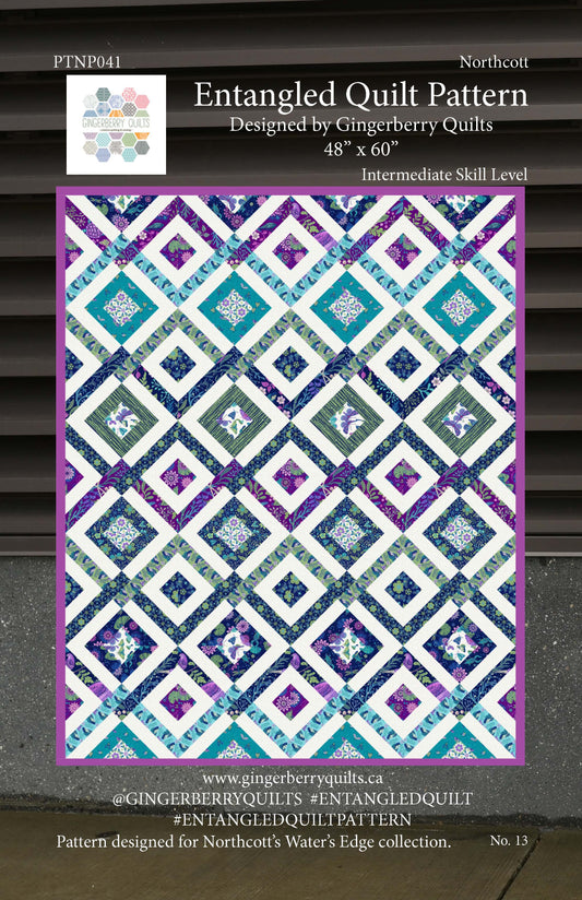 Water's Edge Entangled Quilt Pattern - Physical Copy