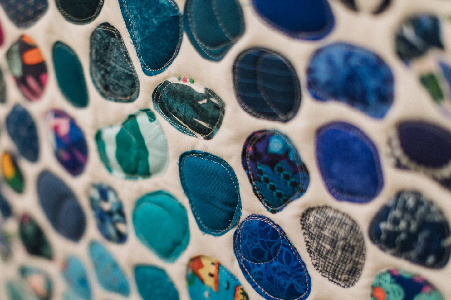 Modern Art Sea Glass Quilted Wall Hanging