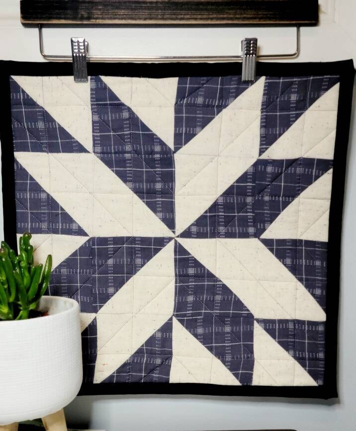 Gray and white Barn Quilt