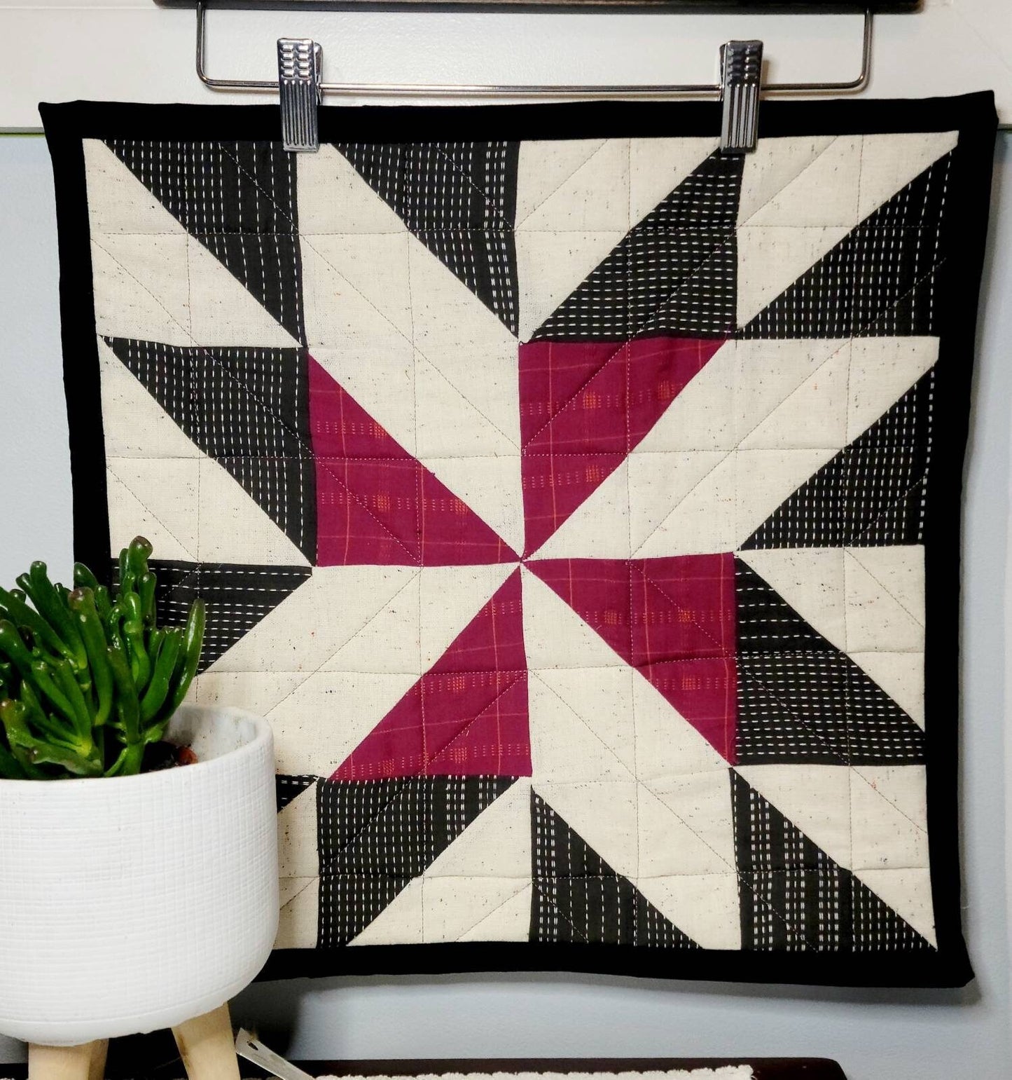 Red and gray Barn Quilt